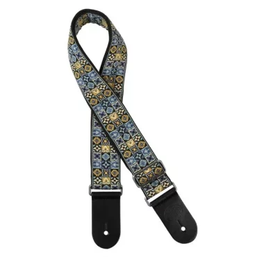 CORREA GAUCHO SERIE TRADICIONAL PARA GUITARRA 50mm MOSAICO AZUL