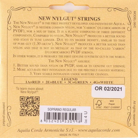 JUEGO DE CUERDAS AQUILA PARA UKELELE SOPRANO 4U - Imagen 2