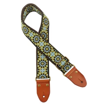 CORREA GAUCHO AUTÉNTICO DELUXE TRADICIONAL PARA GUITARRA 50mm HEBILLA LATÓN BK/BU/GN