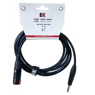 CABLE EXTENSOR EK AUDIO JACK ESTÉREO MACHO - JACK ESTÉREO HEMBRA 3M
