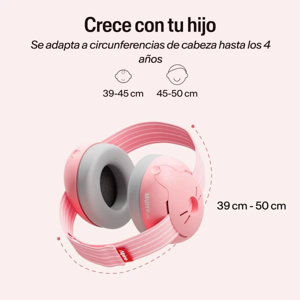 CASCOS PROTECCIÓN RUIDOS MUFFY BABY ROSA - Imagen 2