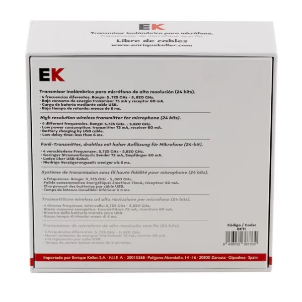 SISTEMA EK INALÁMBRICO TRANSMISOR/RECEPTOR PARA MICRÓFONO - Imagen 5