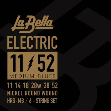 JUEGO DE CUERDAS PARA GUITARRA ELÉCTRICA LA BELLA HRS MEDIUM BLUES 11-52