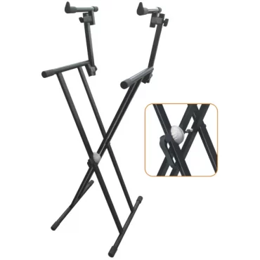 SOPORTE CON PERFIL DOBLE DE DOS ALTURAS PARA DOS TECLADOS CON SISTEMA DE  SEGURIDAD