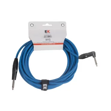 CABLE EK AUDIO PARA GUITARRA JACK RECTO-ACODADO 3M AZUL