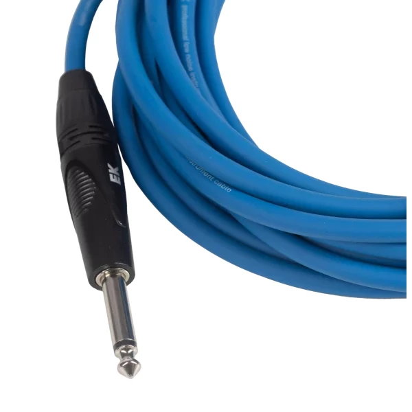 CABLE EK AUDIO PARA GUITARRA JACK RECTO-ACODADO 6M AZUL - Imagen 2