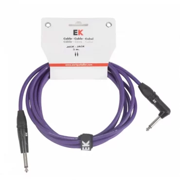 CABLE EK AUDIO PARA GUITARRA JACK RECTO-ACODADO 3M VIOLETA