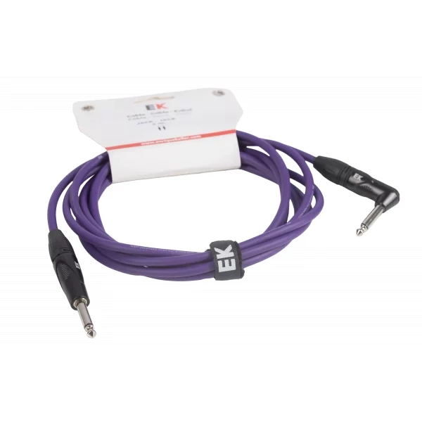 CABLE EK AUDIO PARA GUITARRA JACK RECTO-ACODADO 6M VIOLETA