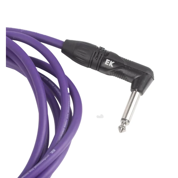 CABLE EK AUDIO PARA GUITARRA JACK RECTO-ACODADO 6M VIOLETA - Imagen 3