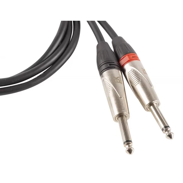 CABLE EK AUDIO JACK STEREO - JACK MONO X 2 METÁLICO 1,5 M - Imagen 2