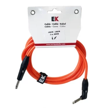 CABLE EK AUDIO JACK-JACK ACODADO NEÓN NARANJA FLUORESCENTE 3M