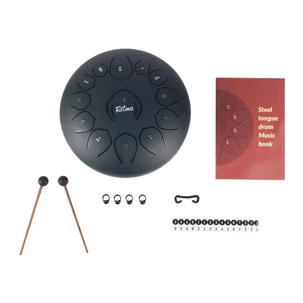 TONGUE DRUM DE 10” NEGRO 11 NOTAS - Imagen 3