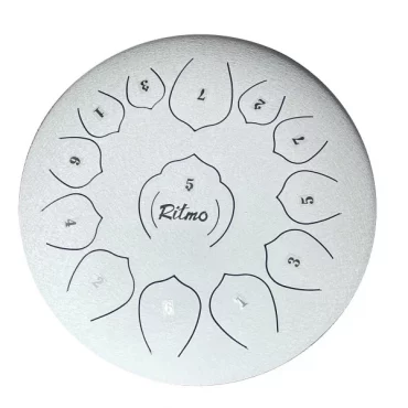 TONGUE DRUM DE 12” UPGRADED PREMIUM LOTUS SERIE 13 NOTAS BLANCO