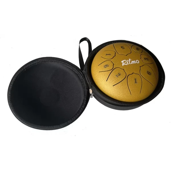 MINI TONGUE DRUM DE 6” - 8 NOTAS LOTUS DISPLAY DORADO - Imagen 5