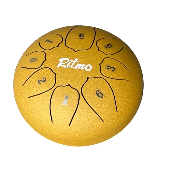 MINI TONGUE DRUM DE 6” - 8 NOTAS LOTUS DISPLAY DORADO - Imagen 4