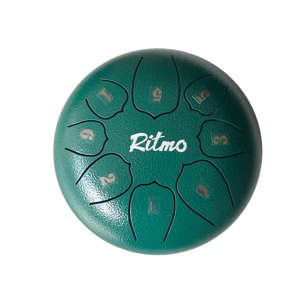 MINI TONGUE DRUM DE 6” LOTUS DISPLAY 8 NOTAS VERDE