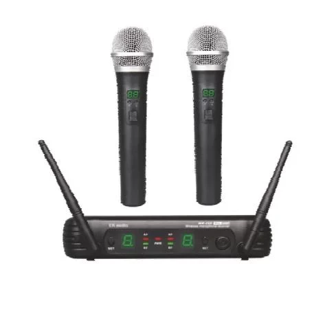 DOS MICRÓFONOS INALÁMBRICOS DE MANO EK UHF
