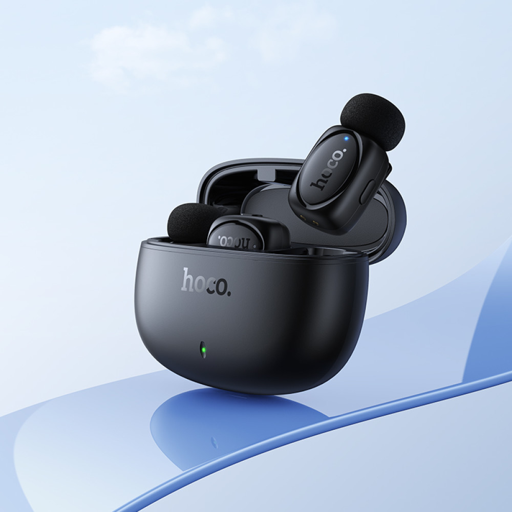 Micrófono Lavalier Hoco L19 inalámbrico con DSP, USB-C/Lightning y estuche de carga - Imagen 8