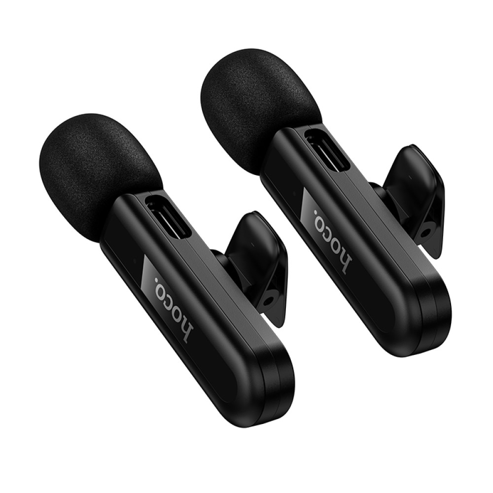 Micrófono Lavalier dual Hoco L20C inalámbrico con DSP y USB-C/Lightning/Jack 3,5 - Imagen 4