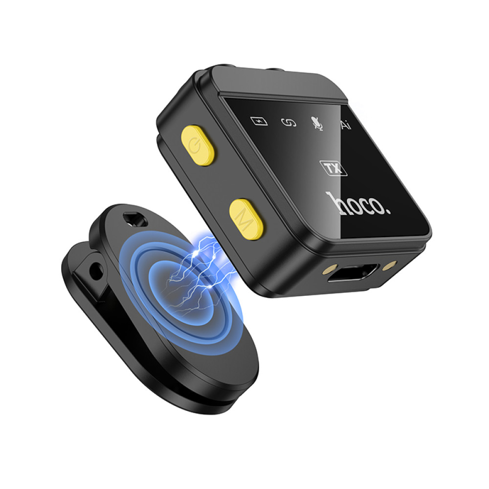 Micrófono Lavalier dual Hoco L17 inalámbrico magnético con ENC y USB-C/Lightning y estuche de 600mAh - Imagen 5