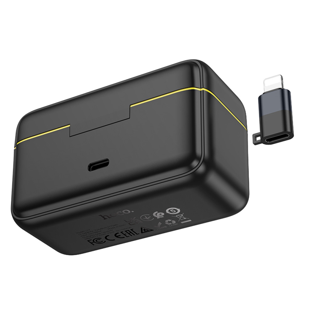 Micrófono Lavalier dual Hoco L17 inalámbrico magnético con ENC y USB-C/Lightning y estuche de 600mAh - Imagen 7