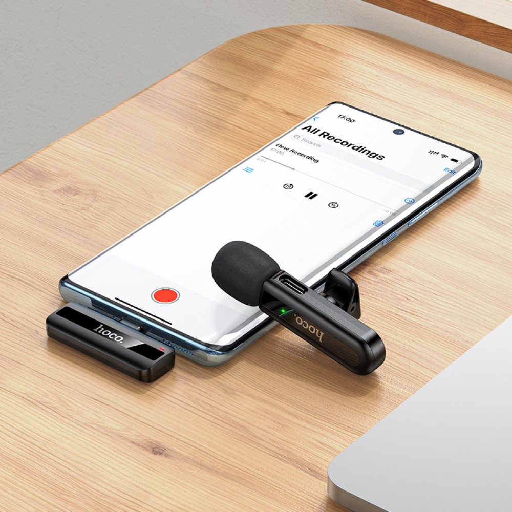 Micrófono Lavalier Hoco L20 inalámbrico con DSP y USB-C - Imagen 7