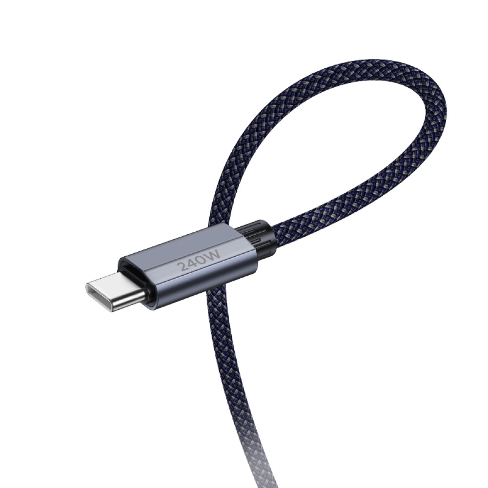 Cable Hoco U134 USB-C - USB-C PD 240W 1,8m en Azul - Imagen 2