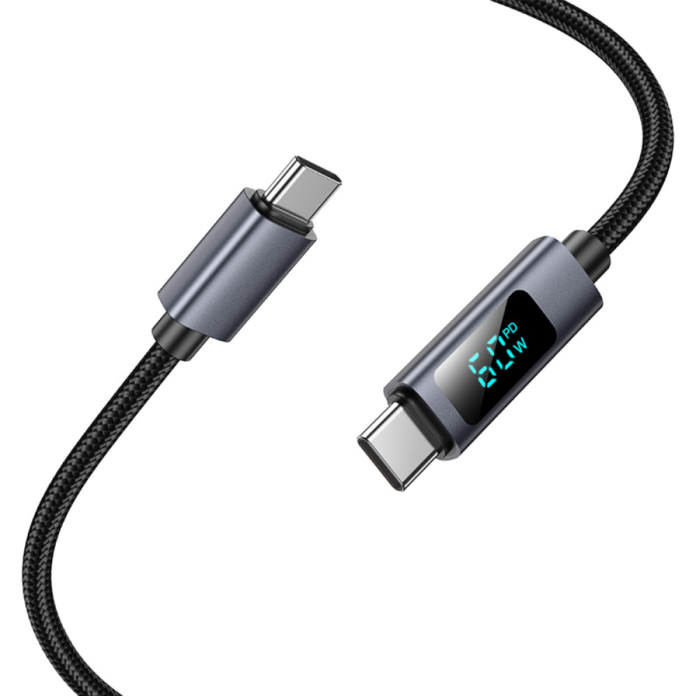 Cable Hoco X112 USB-C - USB-C PD 60W 1m con pantalla LED - Imagen 2