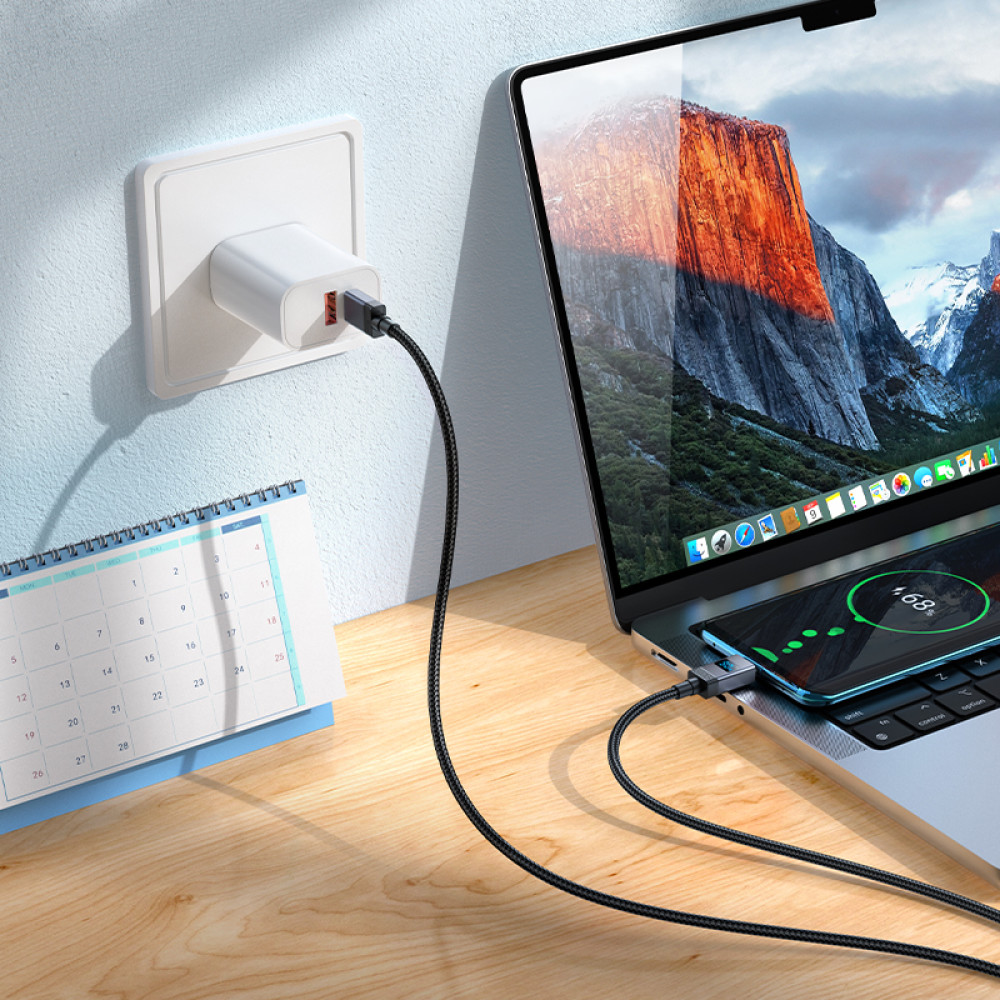 Cable Hoco X118 USB-C - USB-C PD 60W 1m con pantalla LED - Imagen 7